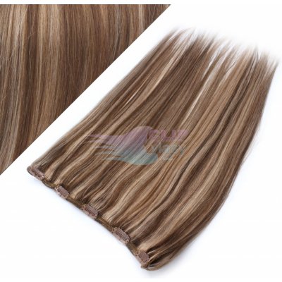 Clip in rychlopás 40cm 100% lidské vlasy - tmavý melír #4/27 – Hledejceny.cz