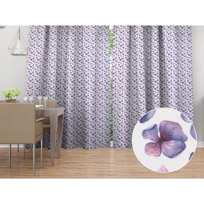 Biante Dekorační závěs Porto PRT-024 Modré okvětní lístky na bílém 130x170 cm – Hledejceny.cz