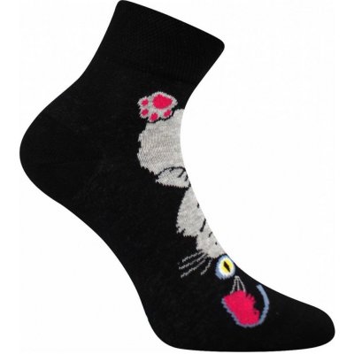 Dámské krátké ponožky s motivem kočky černé – Zboží Mobilmania