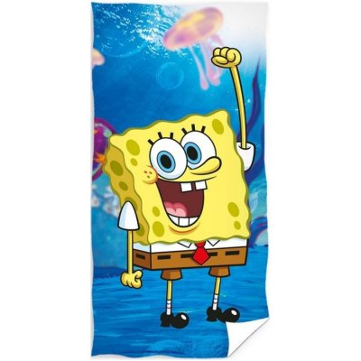 Carbotex Dětská plážová osuška veselý SpongeBob 70 x 140 cm