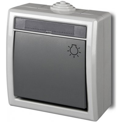 Famatel 19079 ATLAS IP55 Tlačítko symbol "světlo" č.1/0 šedé – Zboží Mobilmania