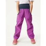 Unuo Dětské softshellové kalhoty s fleecem Basic, Ostružinová, Kytičky – Hledejceny.cz