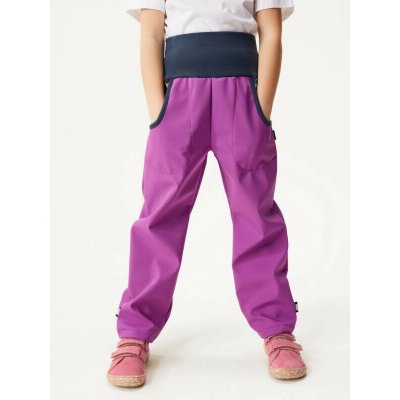 Unuo Dětské softshellové kalhoty s fleecem Basic, Ostružinová, Kytičky – Hledejceny.cz