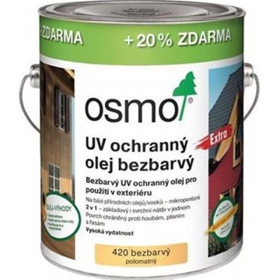 Osmo 420 UV ochranný olej Extra 2,5 l Bezbarvý – Hledejceny.cz