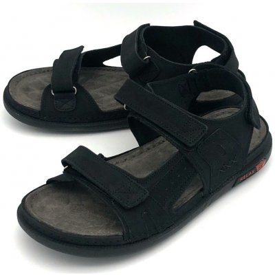 Aza pánské kožené sandály černé – Zboží Mobilmania