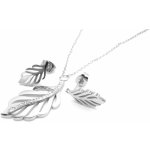 Steel Jewelry set náhrdelník a náušnice lístky z chirurgické oceli SET180230 – Hledejceny.cz