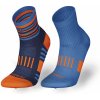 KIPRUN Dětské středně vysoké ponožky Kiprun 500 2 páry modro oranžové