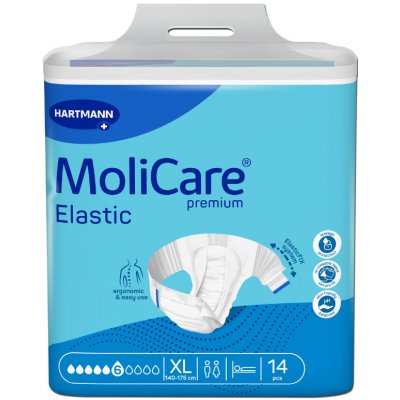 Molicare ELASTIC 6 KAPEK XL BOKY 140-175 cm 2786 ml 14 ks – Zboží Mobilmania