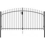 Dvoukřídlá zahradní brána s hroty ocelová 3 x 1,5 m černá - 11461.146028 – Sleviste.cz