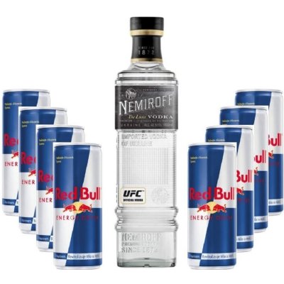 Nemiroff De Luxe 40% 1 l a 8 x Red Bull 0,25 l (set)