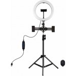 Puluz Selfie Ring kruhové LED světlo 10.2'' + vysoký statív, černé PKT3070B – Zboží Živě