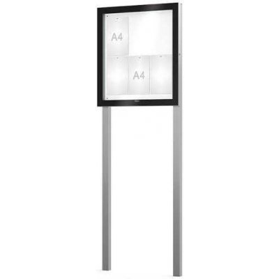 PROCITY Venkovní černá moderní vitrína Edge, 6 x A4 včetně sloupků | Zboží Auto