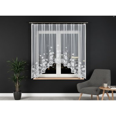 Dekorační oblouková krátká záclona na žabky ARALIA 160 bílá 300x160 cm MyBestHome – Hledejceny.cz