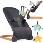 Nukido NK-52 Houpací křeslo s hračkami antracitová – Zboží Dáma