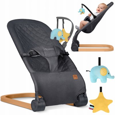 Nukido NK-52 Houpací křeslo s hračkami antracitová – Zboží Dáma