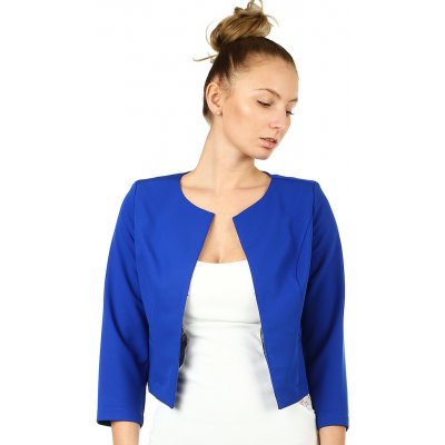 Glara sako s tříčtvrtečními rukávy i pro plnoštíhlé modrá – Zboží Mobilmania