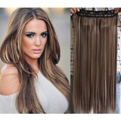 Clip in rychlopás 43cm rovný tmavý melír – Sleviste.cz