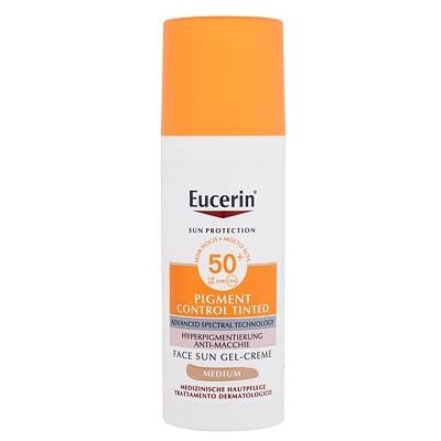 Eucerin Sun Protection Pigment Control Tinted Gel-Cream SPF50+ opalovací a tónující gelový krém proti pigmentovým skvrnám Medium 50 ml