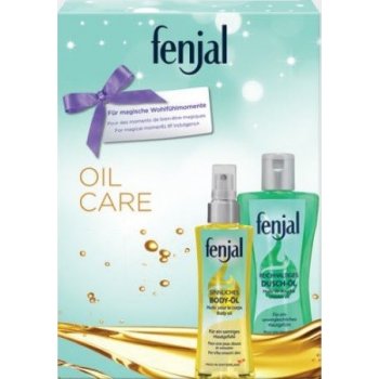 Fenjal Oil sprchový olej 200 ml + tělový olej 150 ml + masážní žínka dárková sada