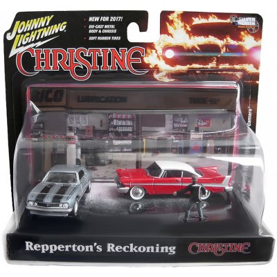 Johnny Lightning Plymouth Fury 1958 + Chevrolet Camaro 1967 + figurka Repperton's Reckoning Christine 1:64 – Zboží Mobilmania