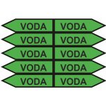 Označení potrubí šipka VODA Samolepka PVC aršík potrubí velikost 0 pravá+levá – Hledejceny.cz