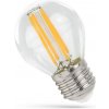 Žárovka Wojnarowscy LED kulička E-27 230V 4W COG čip na skle teplá bílá 2700 3300K žluté světlo čirá