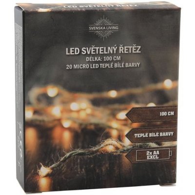 SVENSKA LIVING OSVĚTLENÍ VÁNOČNÍ LANO MICROLEDX20 1M – Hledejceny.cz