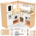 Mamabrum Dřevěná kuchyňka MAM176 Kitchen interaktivní s příslušenstvím pro domácnost Věk 3+ – Zboží Mobilmania