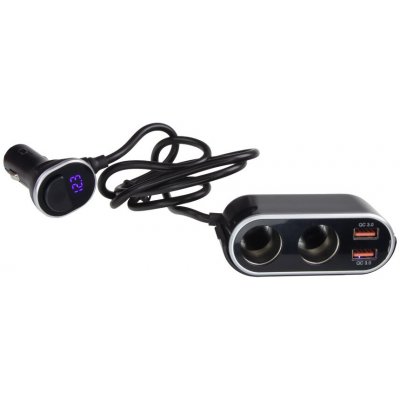 Dvojitá CL zásuvka s 2x USB nabíječkou a CL zástrčkou s voltmetrem (34522) | Zboží Auto