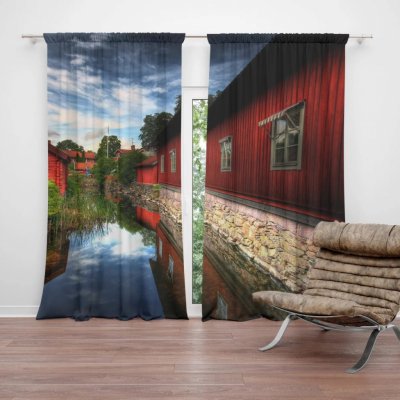 Závěsy Červený dům: 2 ks - 140x250 cm - Sablio – Hledejceny.cz