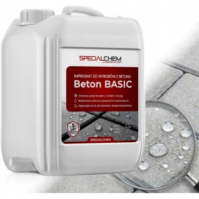 Bezbarvý hydrofobní impregnační nátěr na betonu Specialchem Beton Basic 5L - 5 let – Sleviste.cz