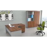 NABYTEK-DESIGNOVY.CZ - ZE 1.12 19 Sestava kancelářského nábytku Komfort 1.12 ořech/šedá – Zboží Dáma