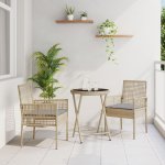 OMAXI 891853 3dílná zahradní bistro souprava s polstry béžová – Hledejceny.cz