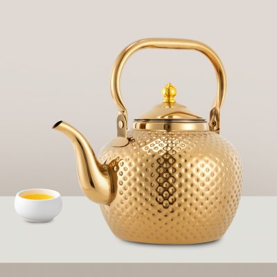 GoodtoolShop001 konvice na čaj z nerezové oceli s odnímatelným sítkem na čaj konvice zlatá 2L – Zboží Mobilmania