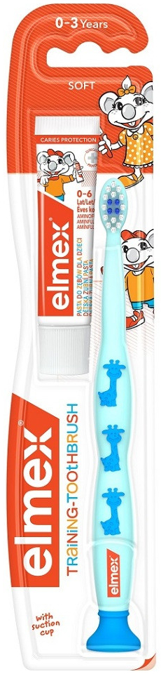 Elmex Kids zubní pasta 12 ml + fialový kartáček dárková sada