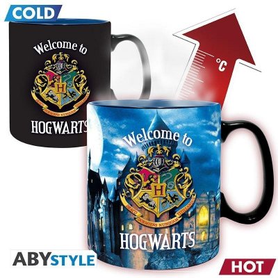 CurePink Hrnek Harry Potter Dopis z Bradavic měnící se 460 ml