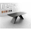 Jídelní stůl DELIFE Jídelní stůl Edge zaoblená 200x100cm Laminam® keramika hnědá podnož ve tvaru "V" černá