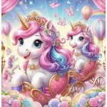 Norimpex Diamantové malování na plátně Jednorožci v kočáru 23 x 30 cm – Sleviste.cz