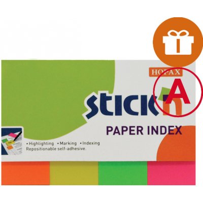 Záložky samolepicí Stick´n 20x50 mm, neonové (4x50 lístků) – Hledejceny.cz