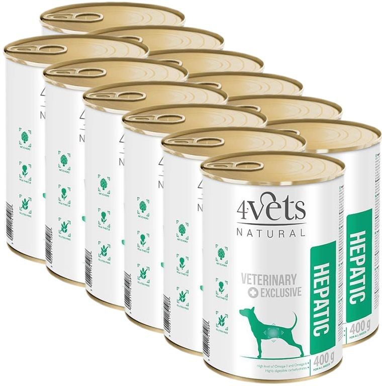 4Vets Natural Veterinary Exclusive Hepatic 12 x 400 g