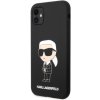 Pouzdro a kryt na mobilní telefon Apple Pouzdro Karl Lagerfeld Liquid Silicone Ikonik NFT Zadní iPhone 11 černé