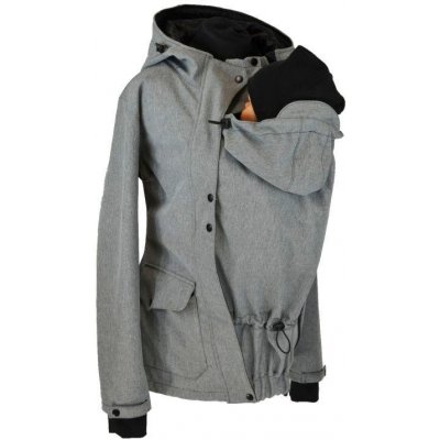 Shara softshellová bunda zimní jednobarevná přední nošení šedá žíhaná – Zboží Dáma