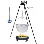 Perfect Home kotlík na guláš nerez 22 l 0,8 mm INOX speciální trojnožka s pojistný kladkou VAR 1,25 m na kotlík poklice nerez 46 cm INOX Ohniště na oheň 36 cm – Zboží Dáma