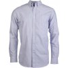 Pánská Košile Kariban pánská košile s dlouhým rukávem wash pruhovaná bílá Oxford modrá