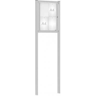 PROCITY Venkovní vitrína Classique, 4 x A4, včetně sloupků, elox – Zboží Živě
