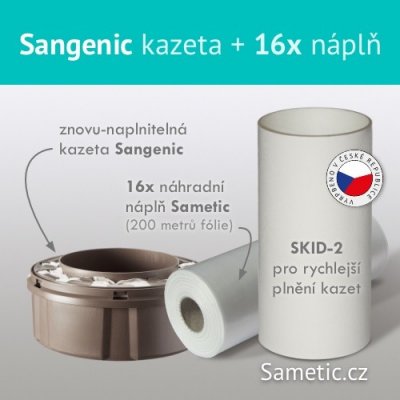 Sangenic znovunaplnitelná 16 náplní do kazety a SKID 2 – Zboží Mobilmania