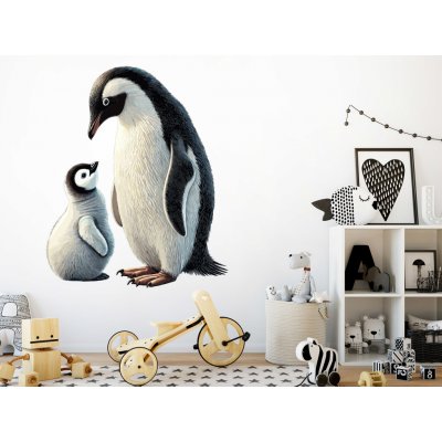 Nalepte.cz Tučňáci samolepka na zeď arch, rozměry 107 x 130 cm – Zboží Dáma