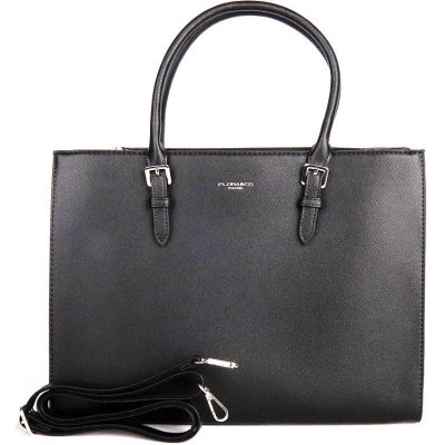 FLORA&CO Velká elegantní pevná kabelka do ruky F33677 černá – Zboží Mobilmania