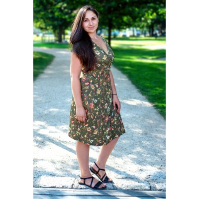 Jsem máma Elegantní kojicí šaty khaki – Zboží Mobilmania