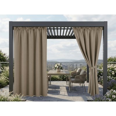 Textilomanie Zahradní závěs GARDIO voděodolný 150x220 cm, světle hnědý – Zboží Mobilmania